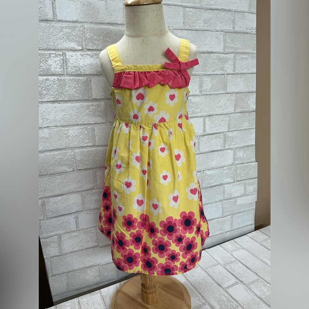 2000 Floral Yellow and Pink Kids Dress